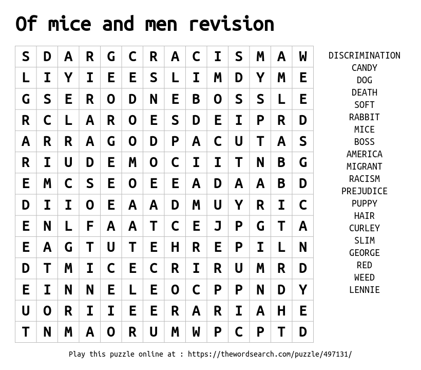 Shredderman Word Search - WordMint