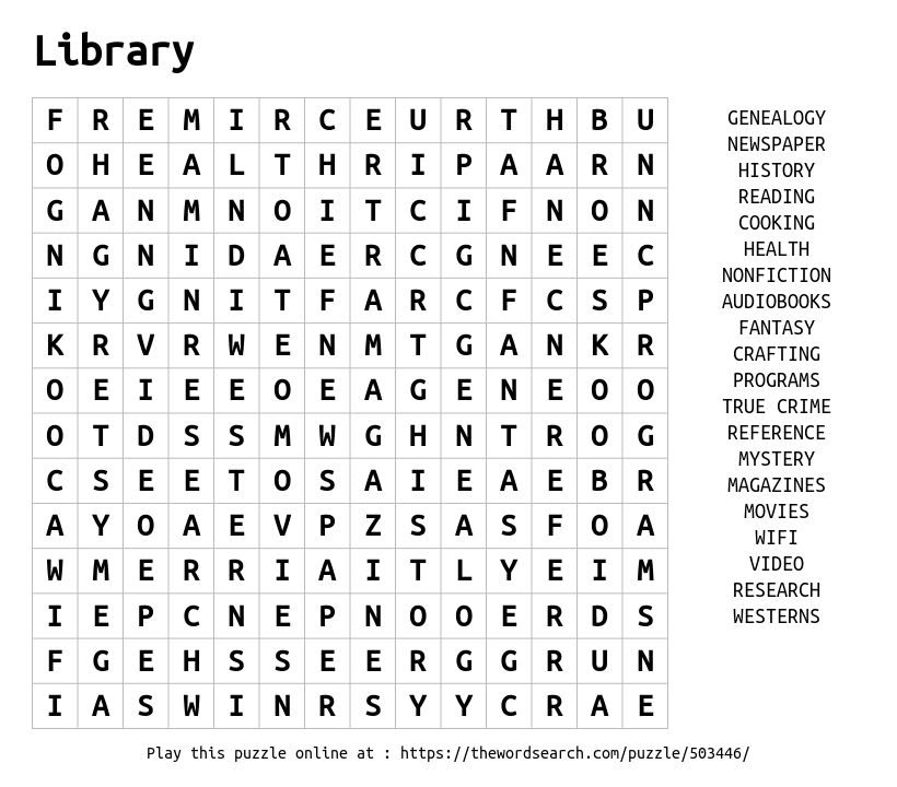 download word search on library