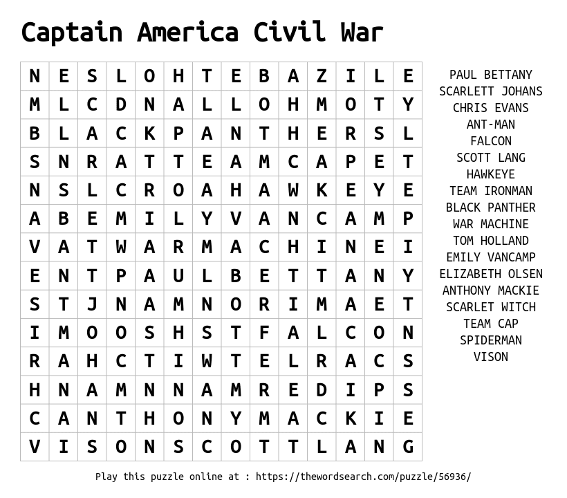 download word search on captain america civil war