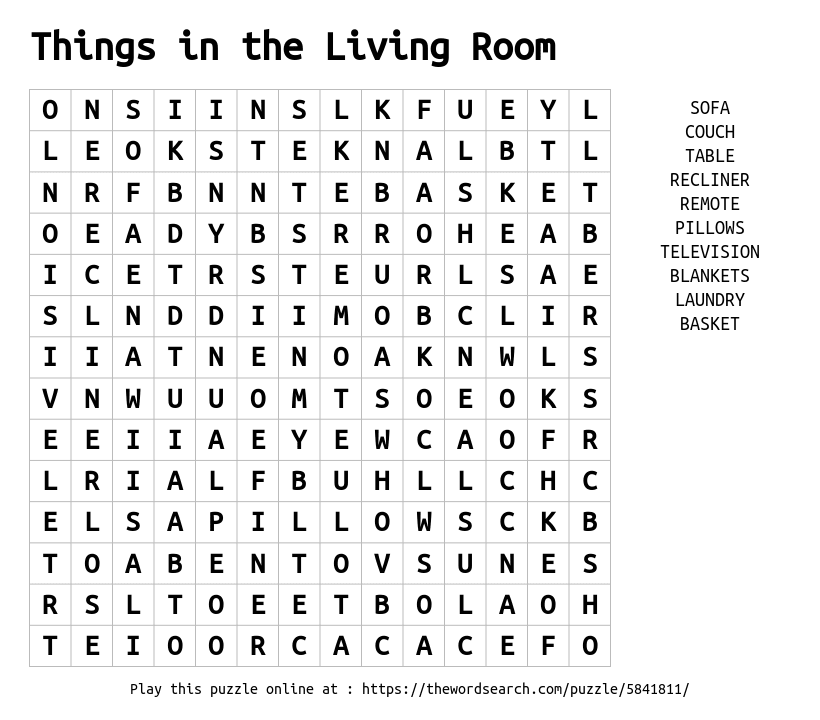 things-in-the-living-room-word-search