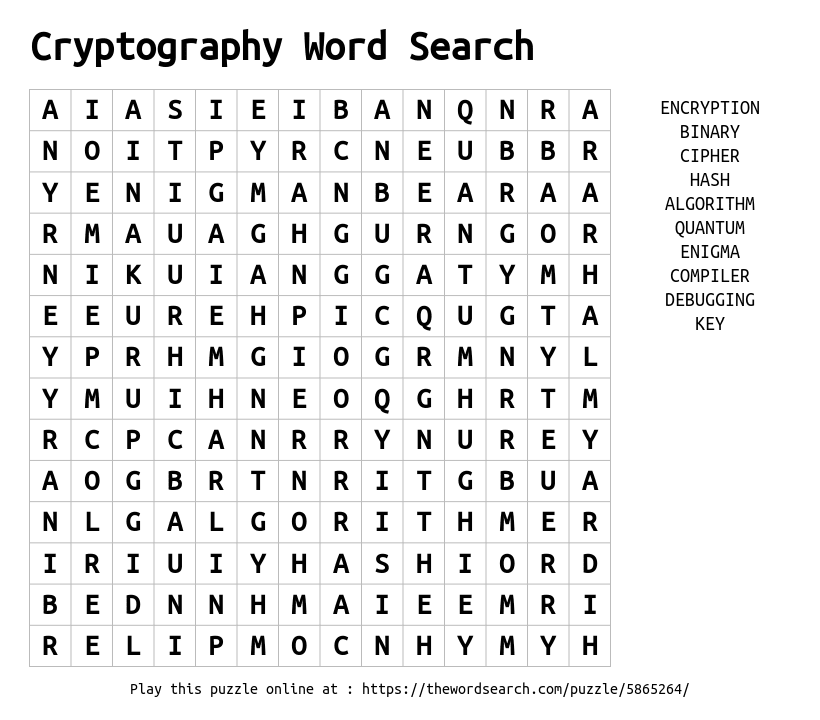 Download Word Search on Cryptography Word Search