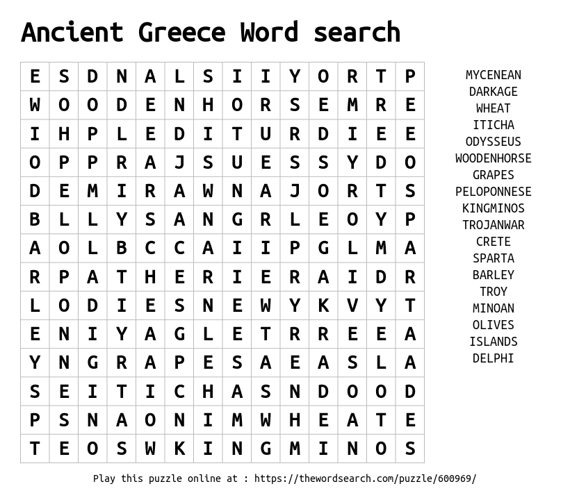 ANCIENT GREECE PUZZLES