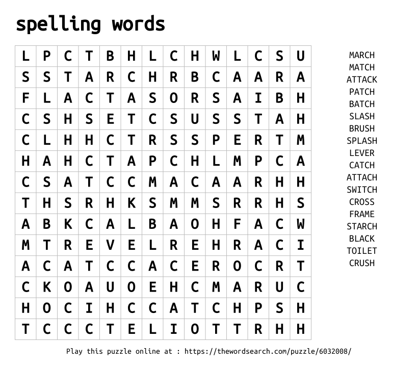Download Word Search on spelling words