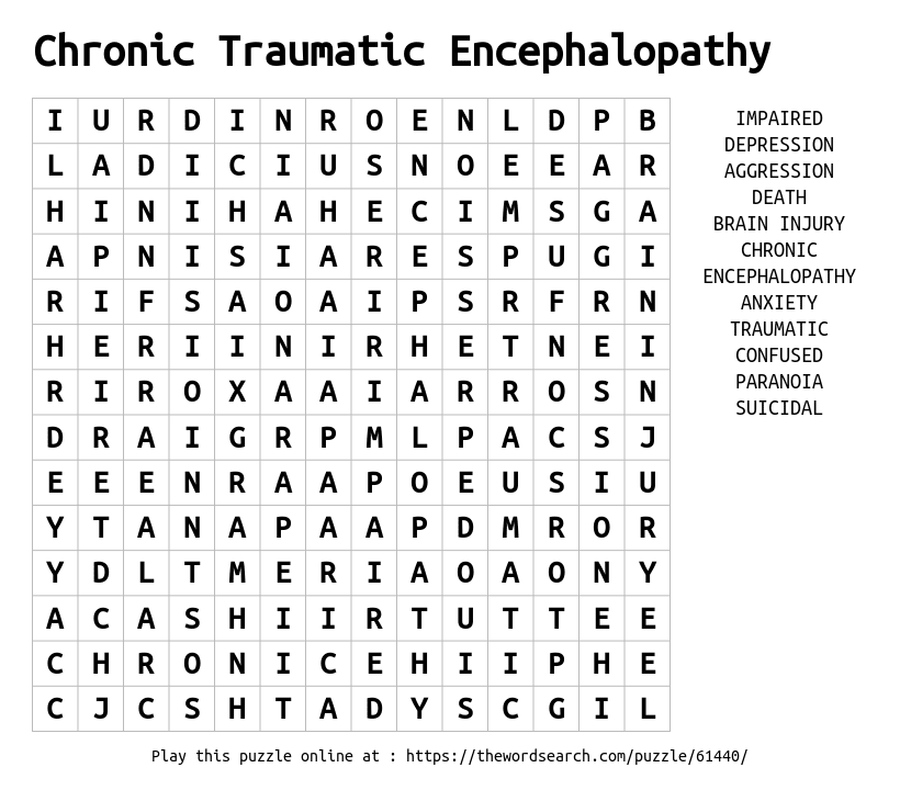 PTSD Word Search