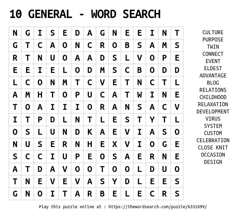 Download Word Search on 10 GENERAL - WORD SEARCH