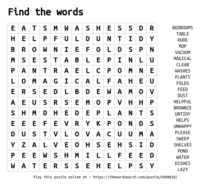 Download Word Search on Find the words