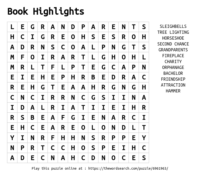 Word Search on Book Highlights
