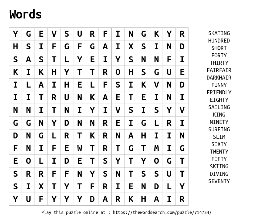 Word Search Puzzle: Find the Words!