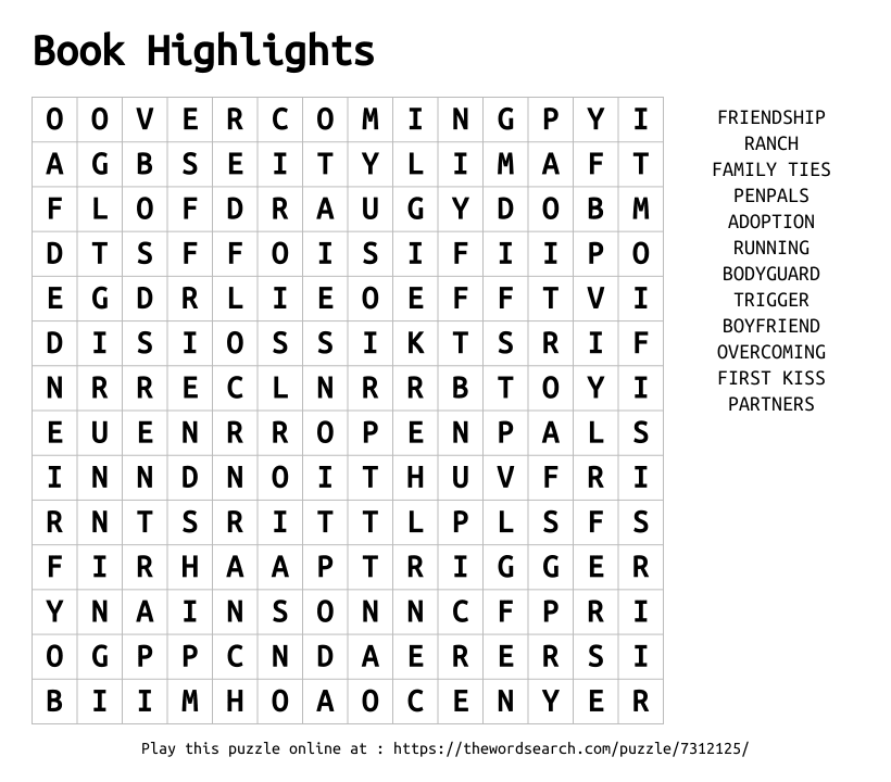 Word Search on Book Highlights