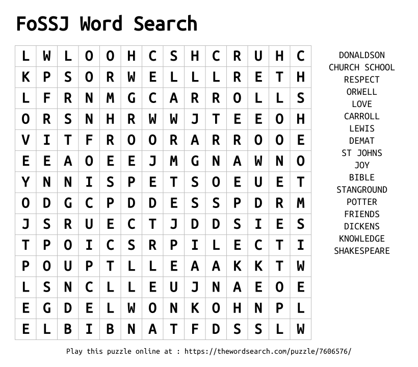 Word Search on FoSSJ Word Search
