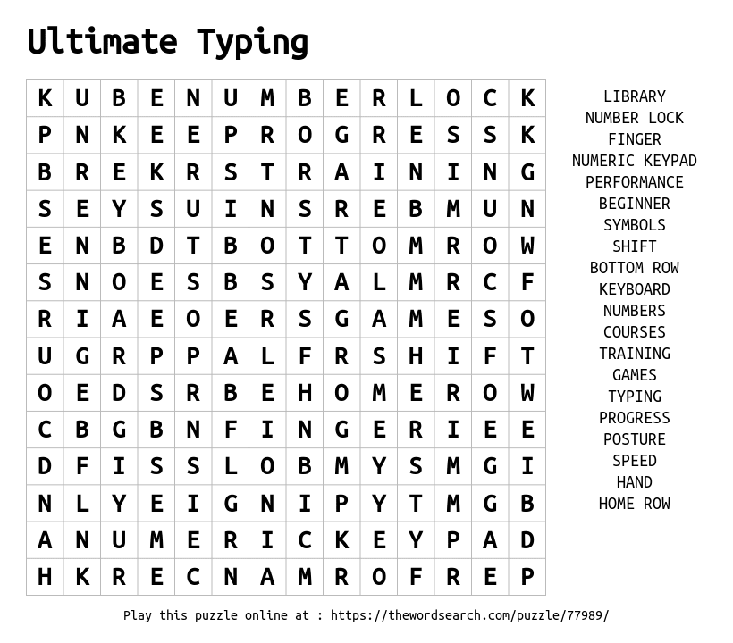 ultimate word search 2 word list