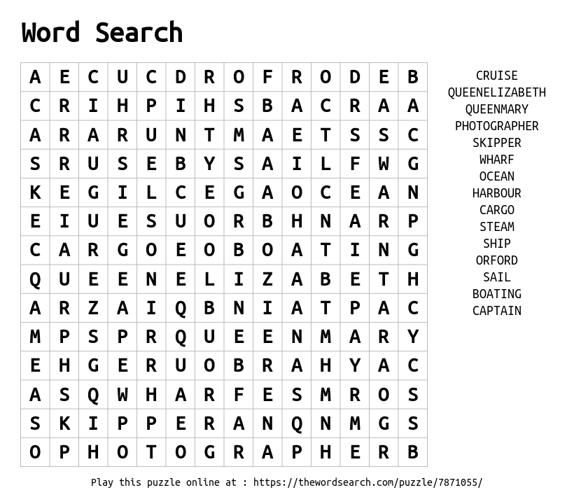 Word Search on Word Search