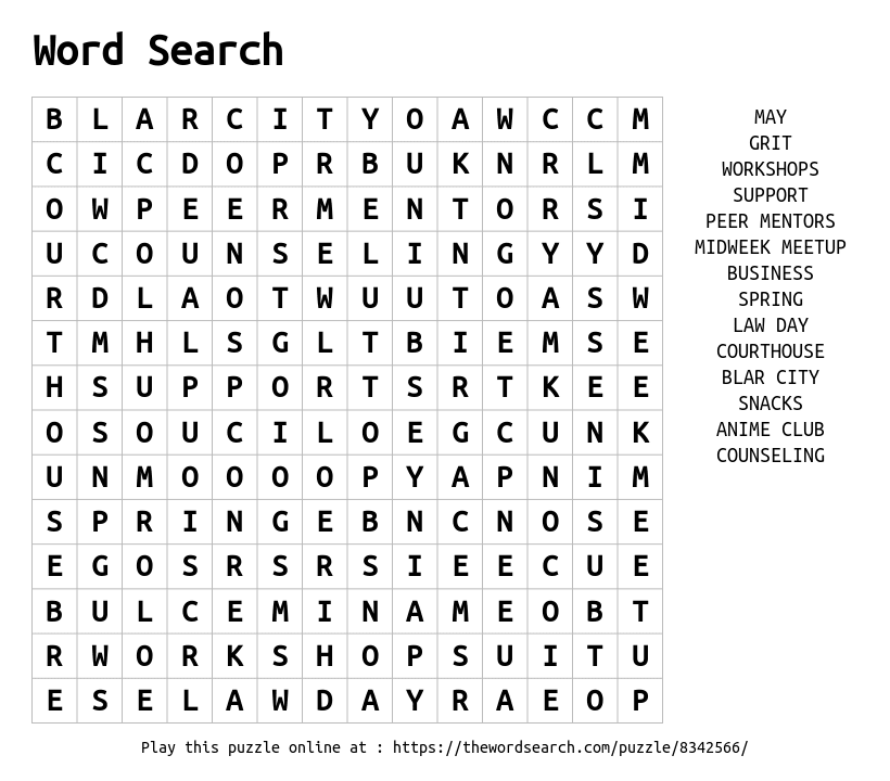 Word Search on Word Search