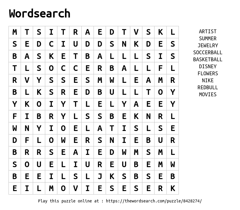 Word Search on Wordsearch