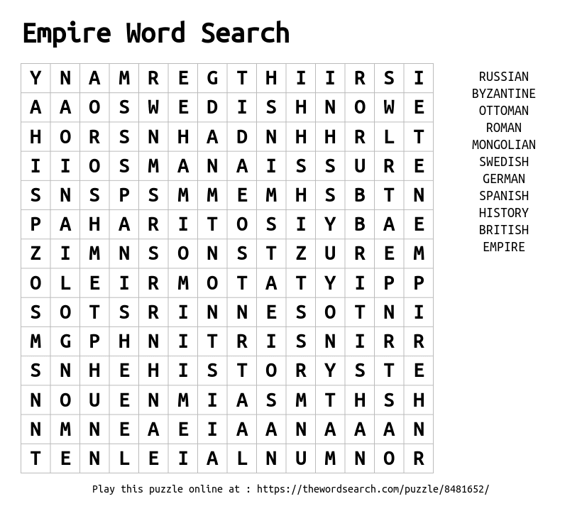 Word Search on Empire Word Search