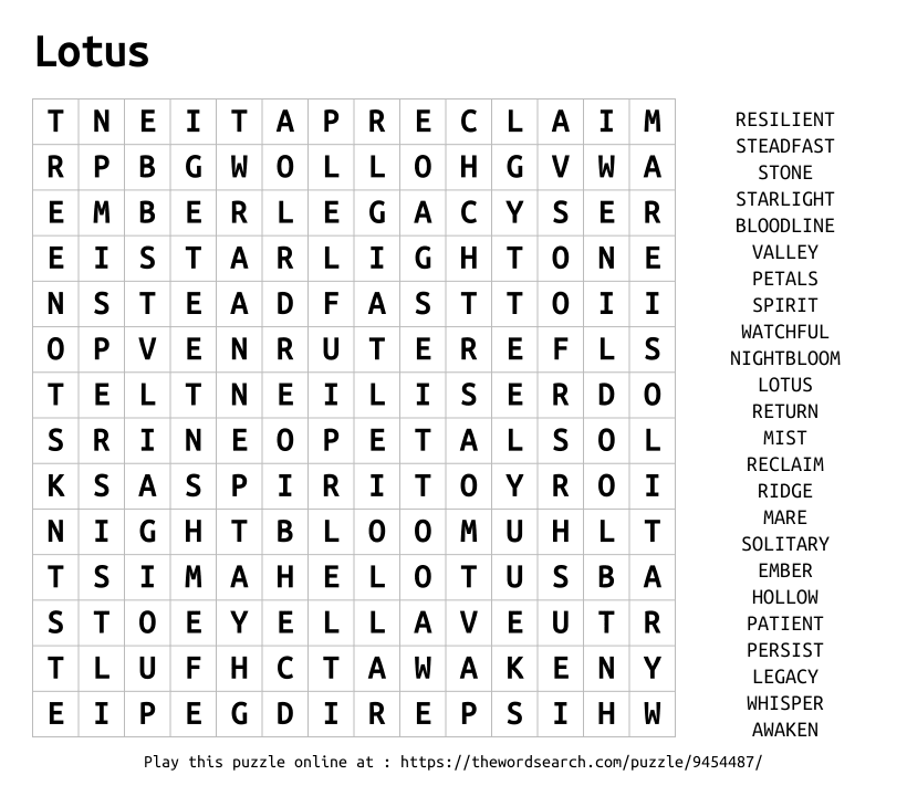 Word Search on Lotus