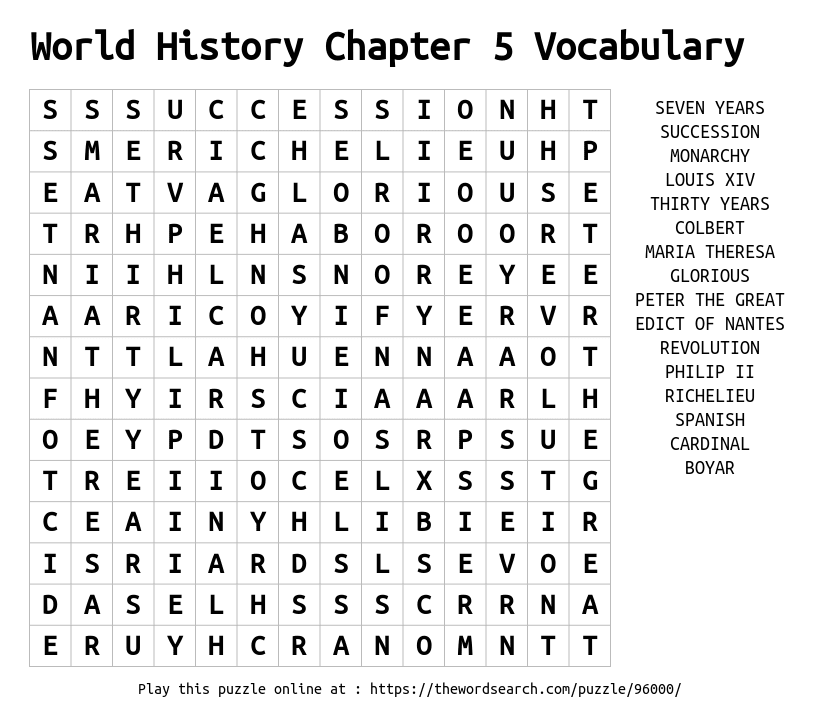 Download Word Search On World History Chapter 5 Vocabulary