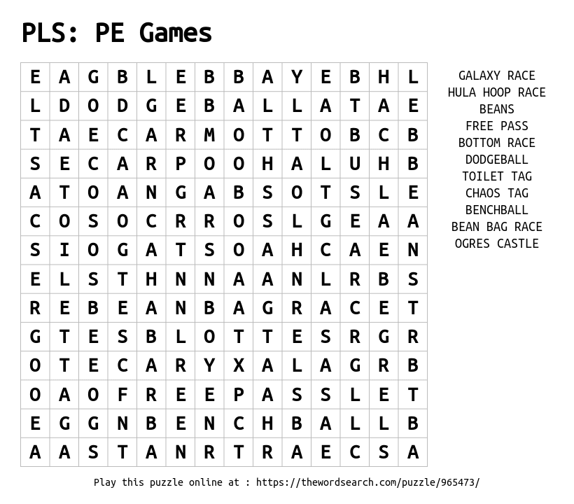 PE Games - Toilet Tag 
