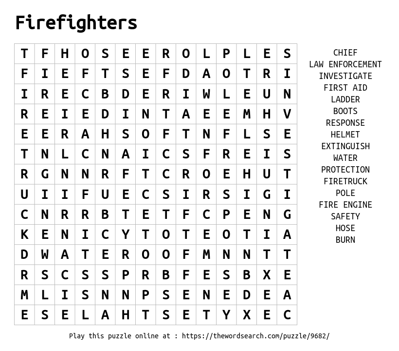 Download Word Search On Firefighters
