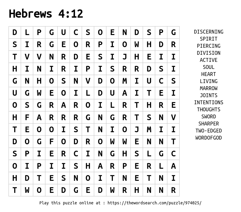 Download Word Search On Hebrews 4 12