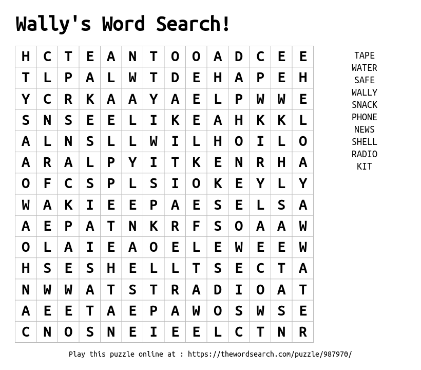 Download Word Search on Word Wall Words 1