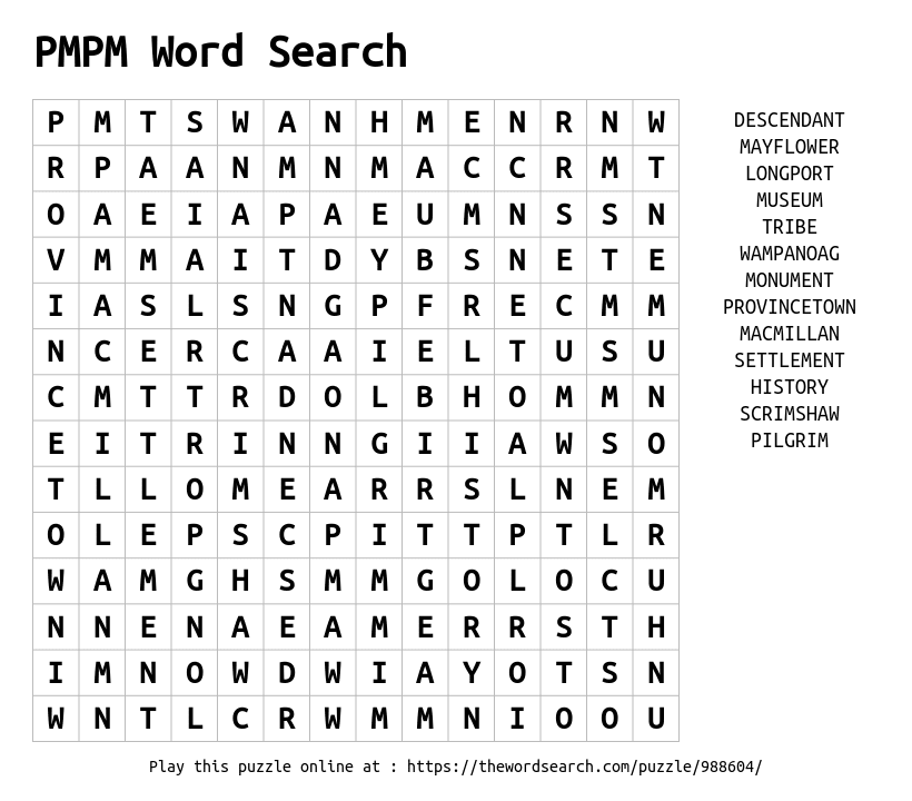 Word Search on PMPM Word Search