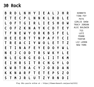 Word Search on 30 Rock