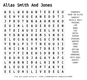 Word Search on Alias Smith And Jones