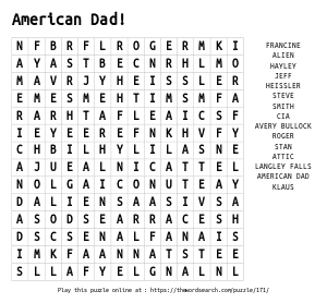 Word Search on American Dad!
