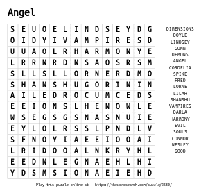 Word Search on Angel