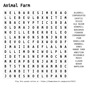 Word Search on Animal Farm