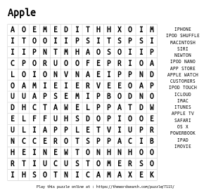 Word Search on Apple 