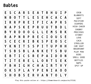 Word Search on Babies