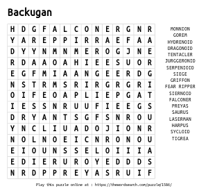 Word Search on Backugan