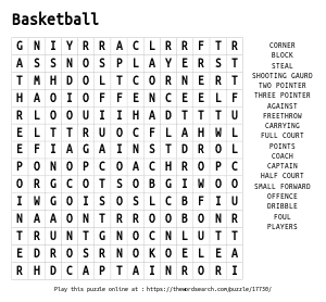 Word Search on Basketball