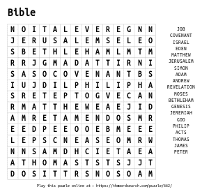 Word Search on Bible