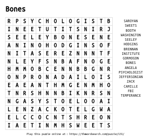 Word Search on Bones