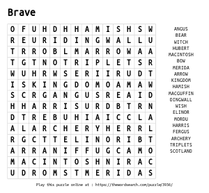 Word Search on Brave