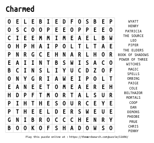 Word Search on Charmed