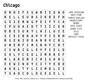 Word Search on Chicago
