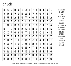 Word Search on Chuck