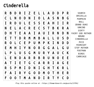 Word Search on Cinderella