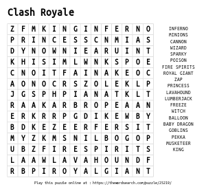 Word Search on Clash Royale