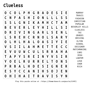 Word Search on Clueless