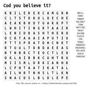Word Search on Cod you believe it?
