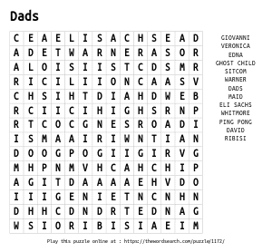 Word Search on Dads