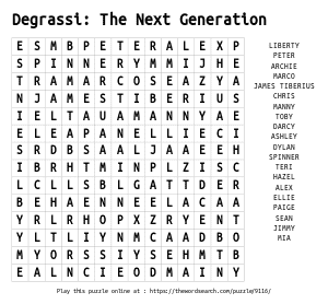 Word Search on Degrassi: The Next Generation