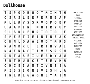 Word Search on Dollhouse