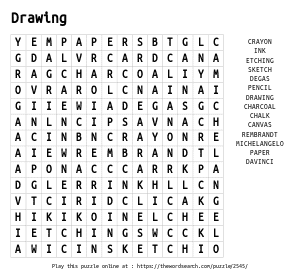 Word Search on Drawing