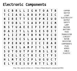Word Search on Electronic Components